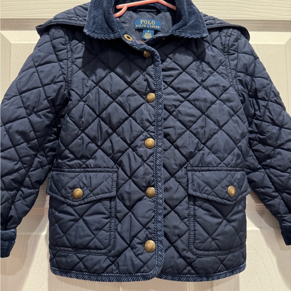 Polo by Ralph Lauren Girls Dark Blue Quilted Puffer Jacket